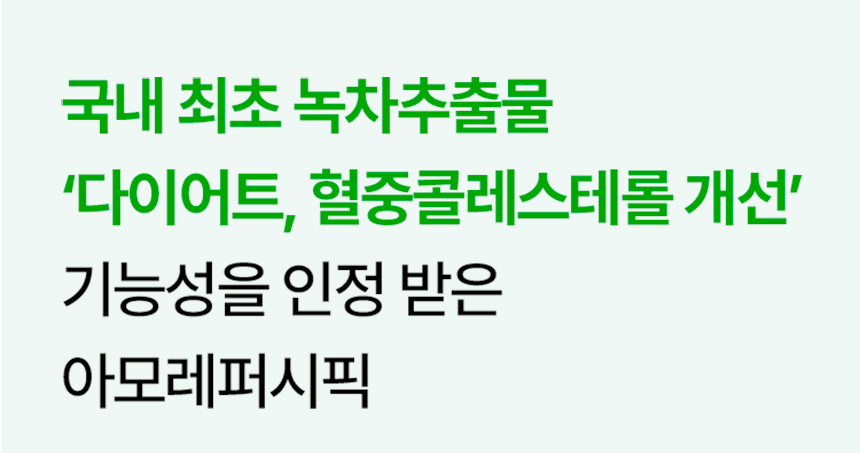 국내 최초 녹차추출물 ‘다이어트, 혈중콜레스테롤 개선’