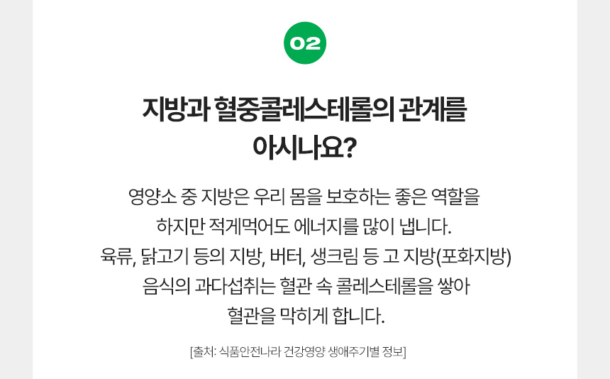 02 지방과 혈중콜레스테롤의 관계를 아시나요?